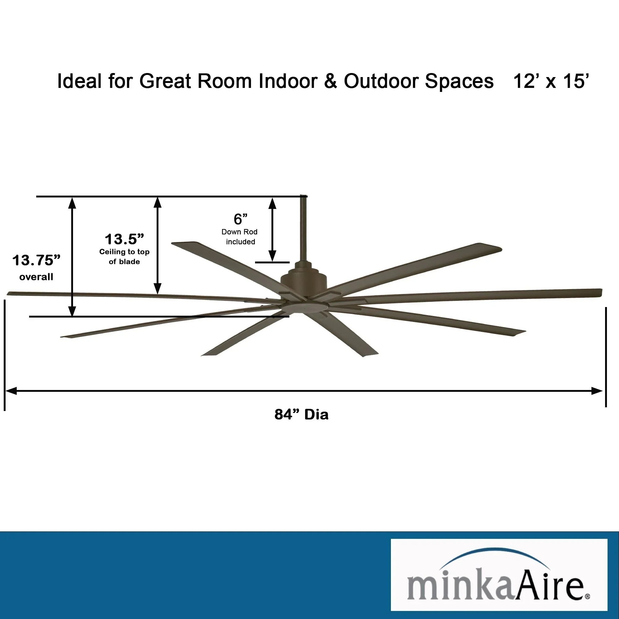 Xtreme H2O 84" Large Windmill Outdoor Ceiling Fan with Remote, Oil Rubbed Bronze