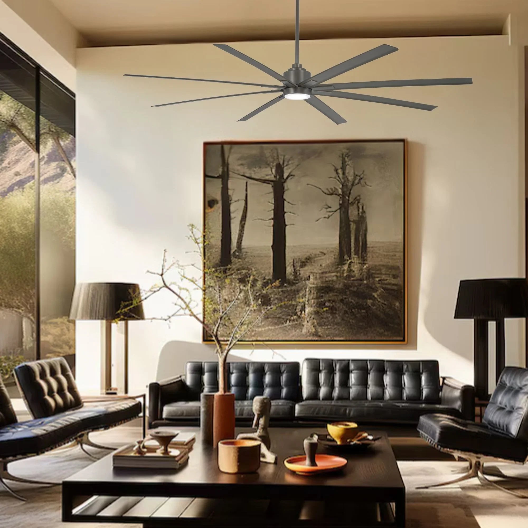 Xtreme H2O 84" Large Windmill Outdoor Ceiling Fan with Remote, Smoked Iron