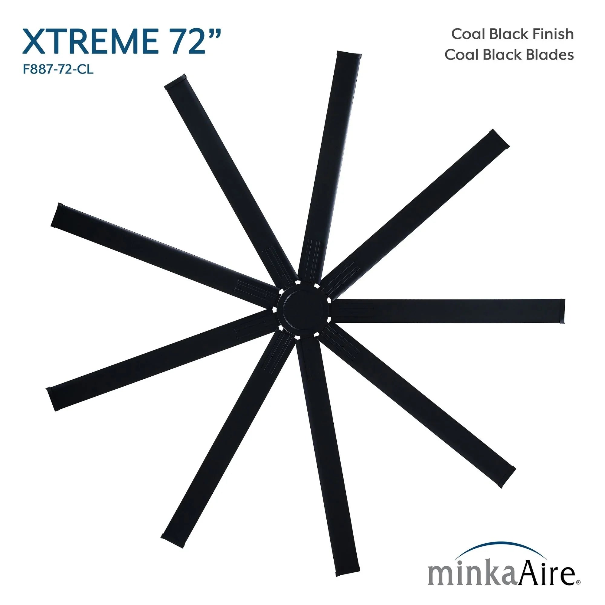 Xtreme 72" Windmill Ceiling Fan with Remote, Coal Black