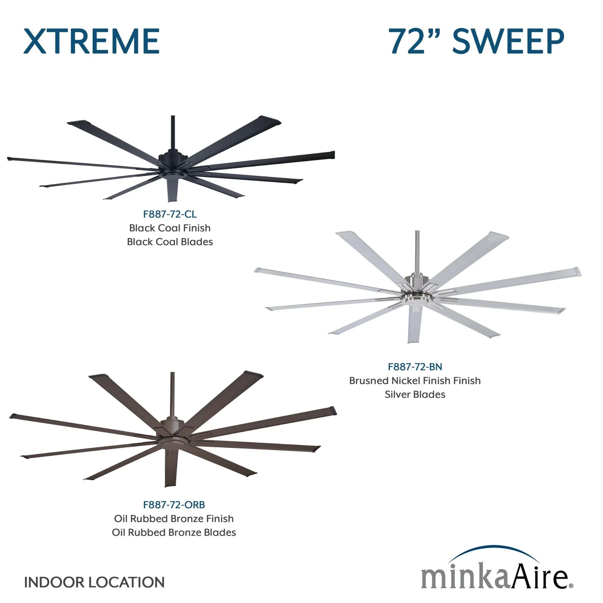 Xtreme 72" Windmill Ceiling Fan with Remote, Coal Black