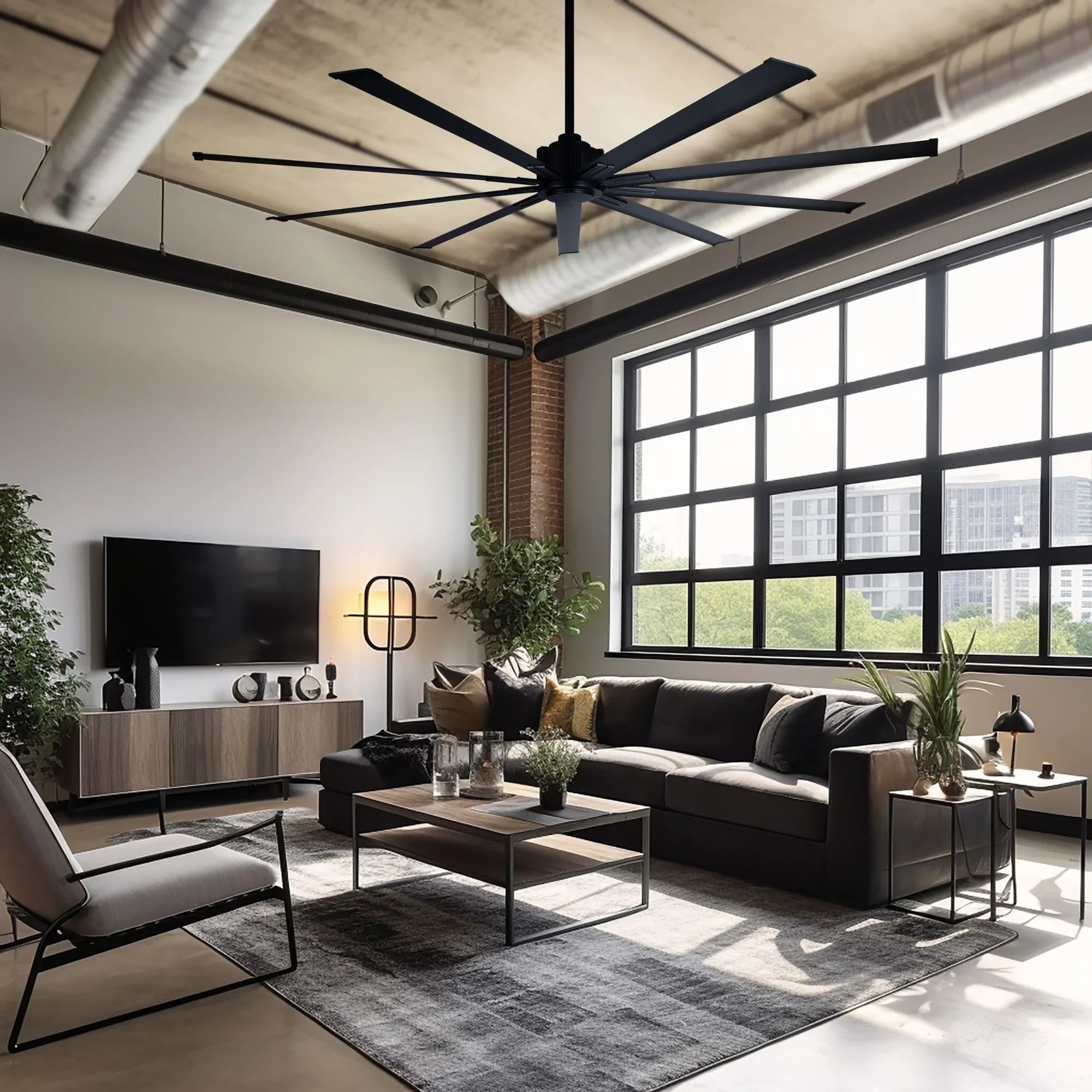 Xtreme 72" Windmill Ceiling Fan with Remote, Coal Black