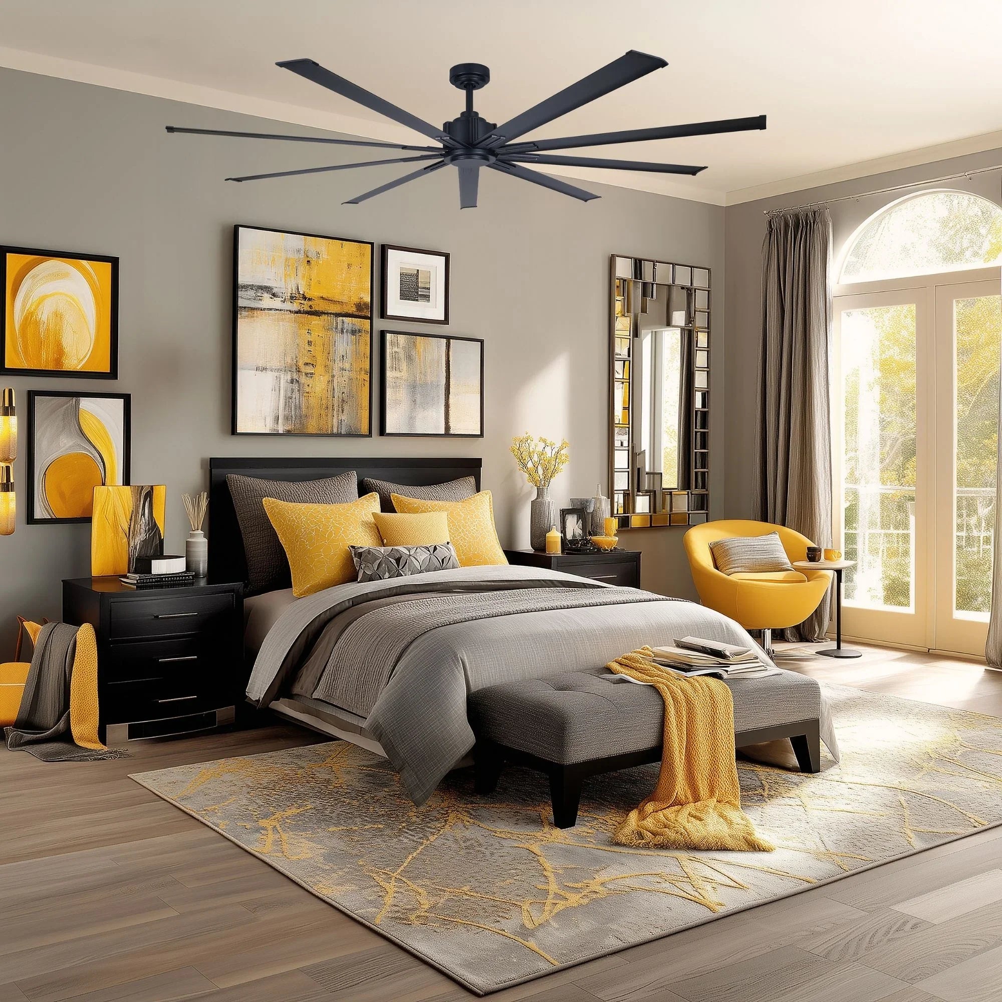 Xtreme 72" Windmill Ceiling Fan with Remote, Coal Black