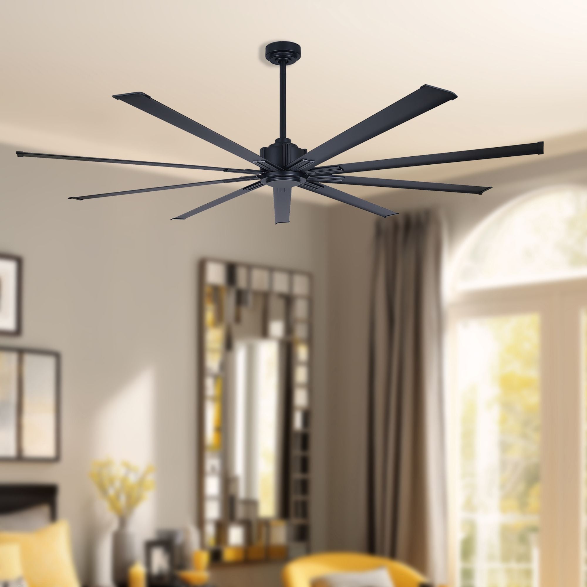 Xtreme 72" Windmill Ceiling Fan with Remote, Coal Black