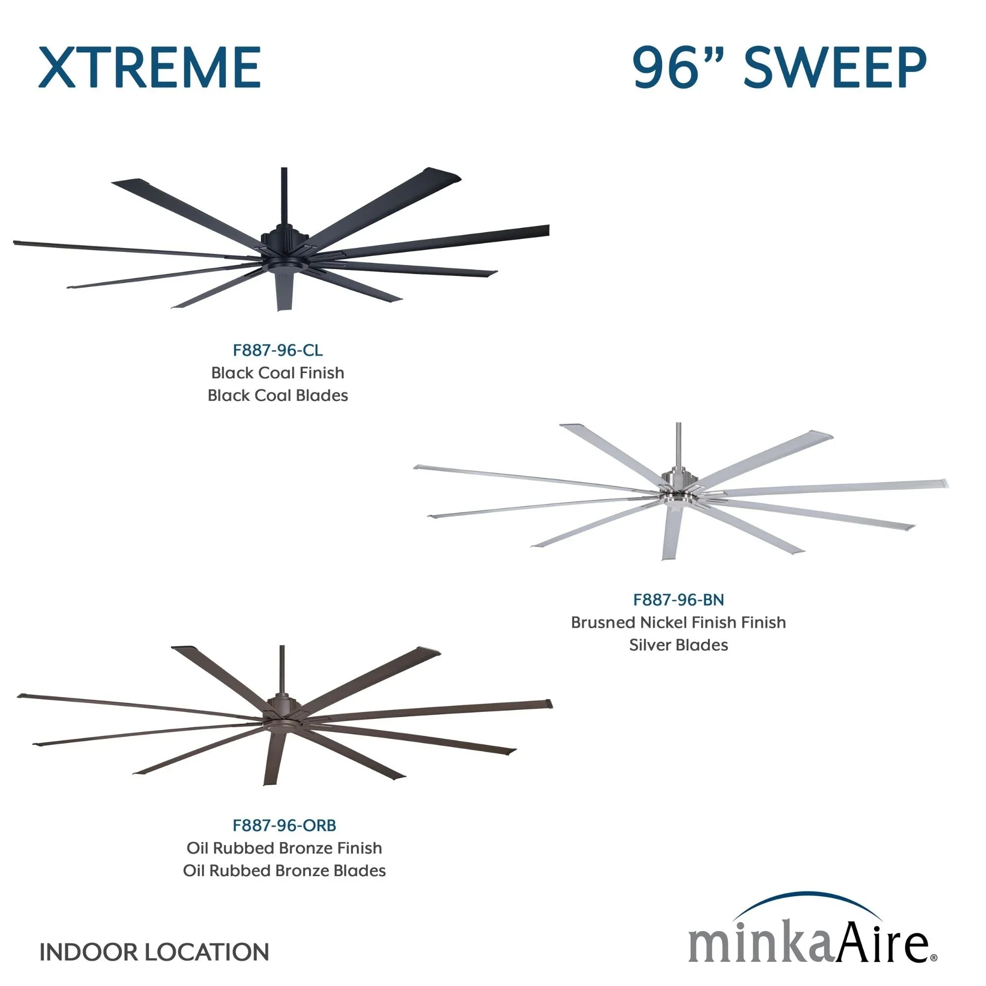 Xtreme 96" Large Windmill Ceiling Fan with Remote, Brushed Nickel