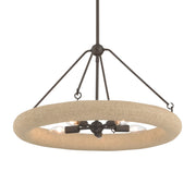 Minka-Lavery Aeris 24 in. 5-Light Pendant, Dark Bronze & Natural