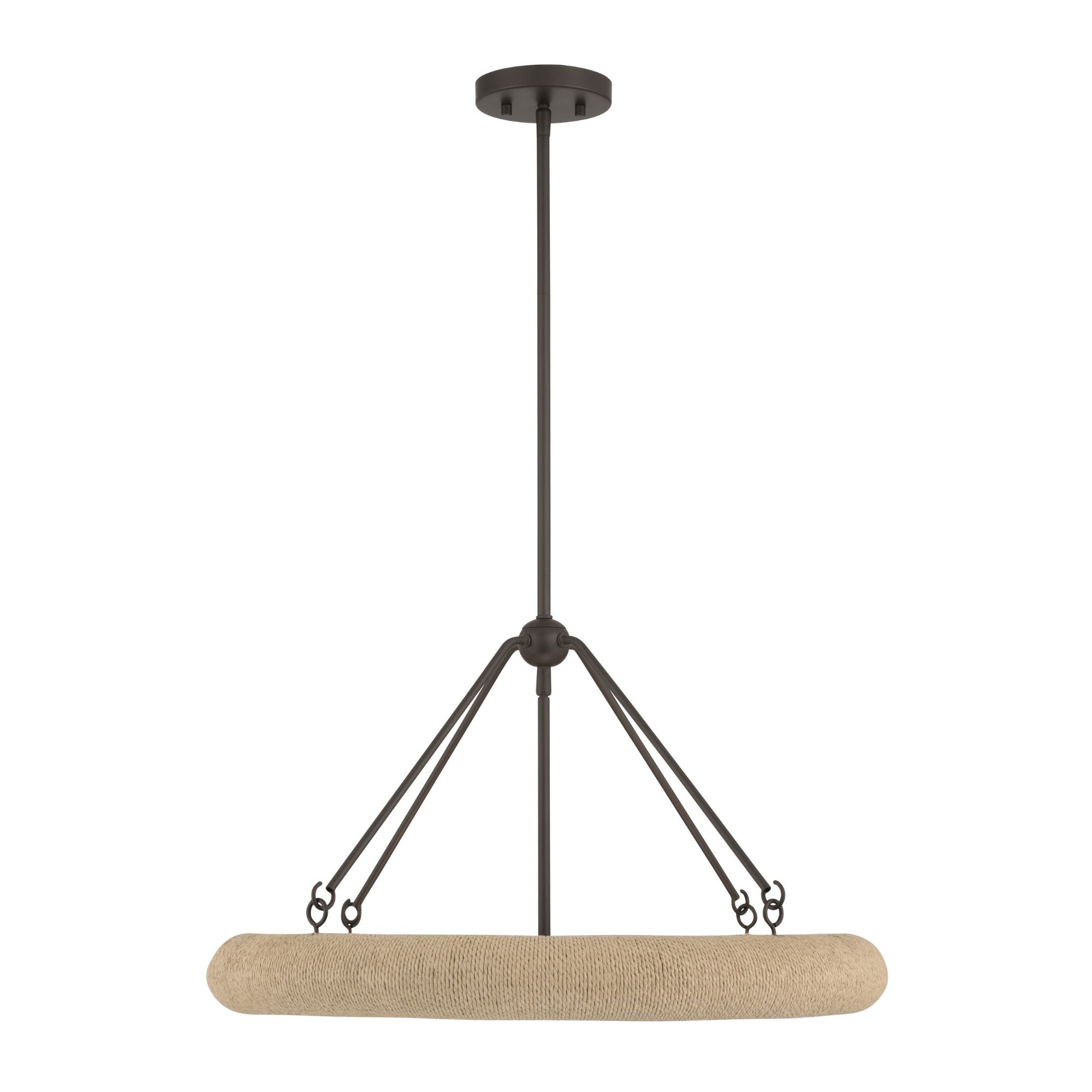 Minka-Lavery Aeris 24 in. 5-Light Pendant, Dark Bronze & Natural