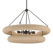 Minka-Lavery Aeris 36 in. 8-Light Pendant, Dark Bronze & Natural