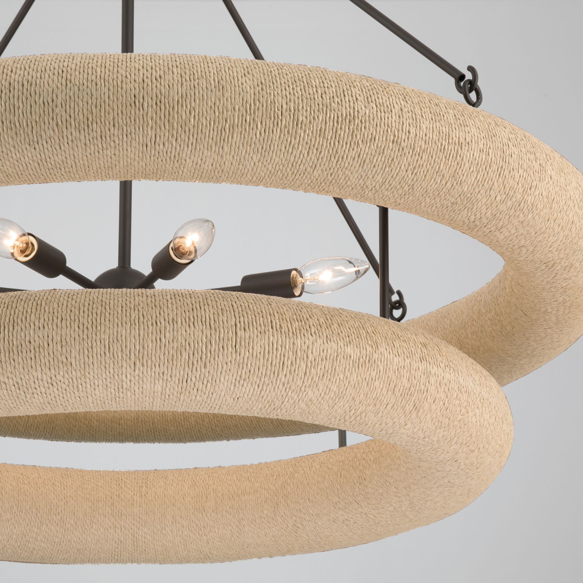 Minka-Lavery Aeris 36 in. 8-Light Pendant, Dark Bronze & Natural