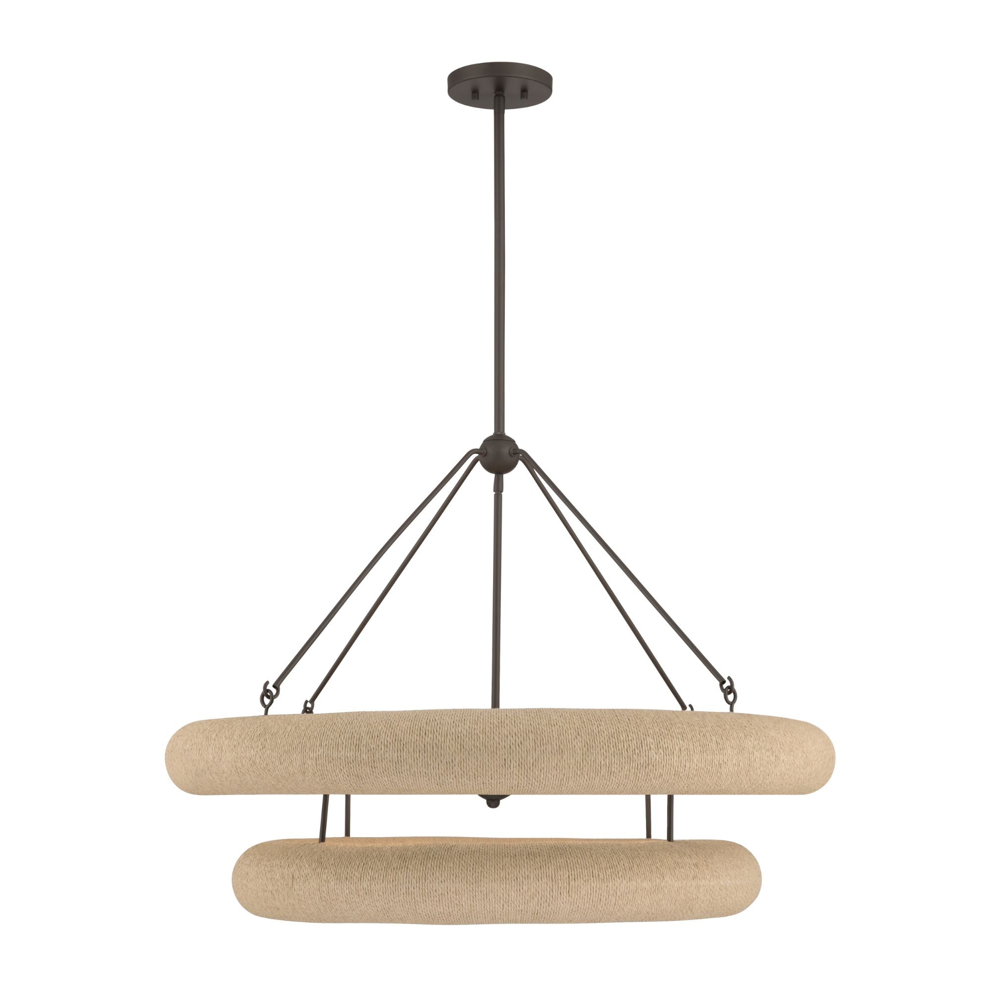 Minka-Lavery Aeris 36 in. 8-Light Pendant, Dark Bronze & Natural