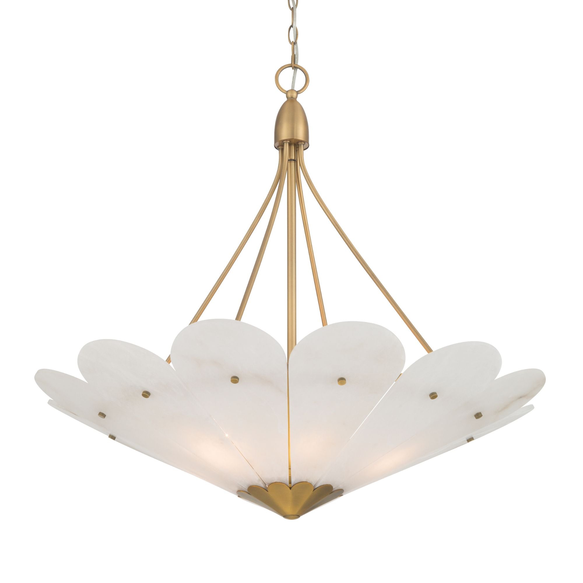 Minka-Lavery Althira 32.75 in. 6-Light Pendant, Legacy Brass & Alabaster
