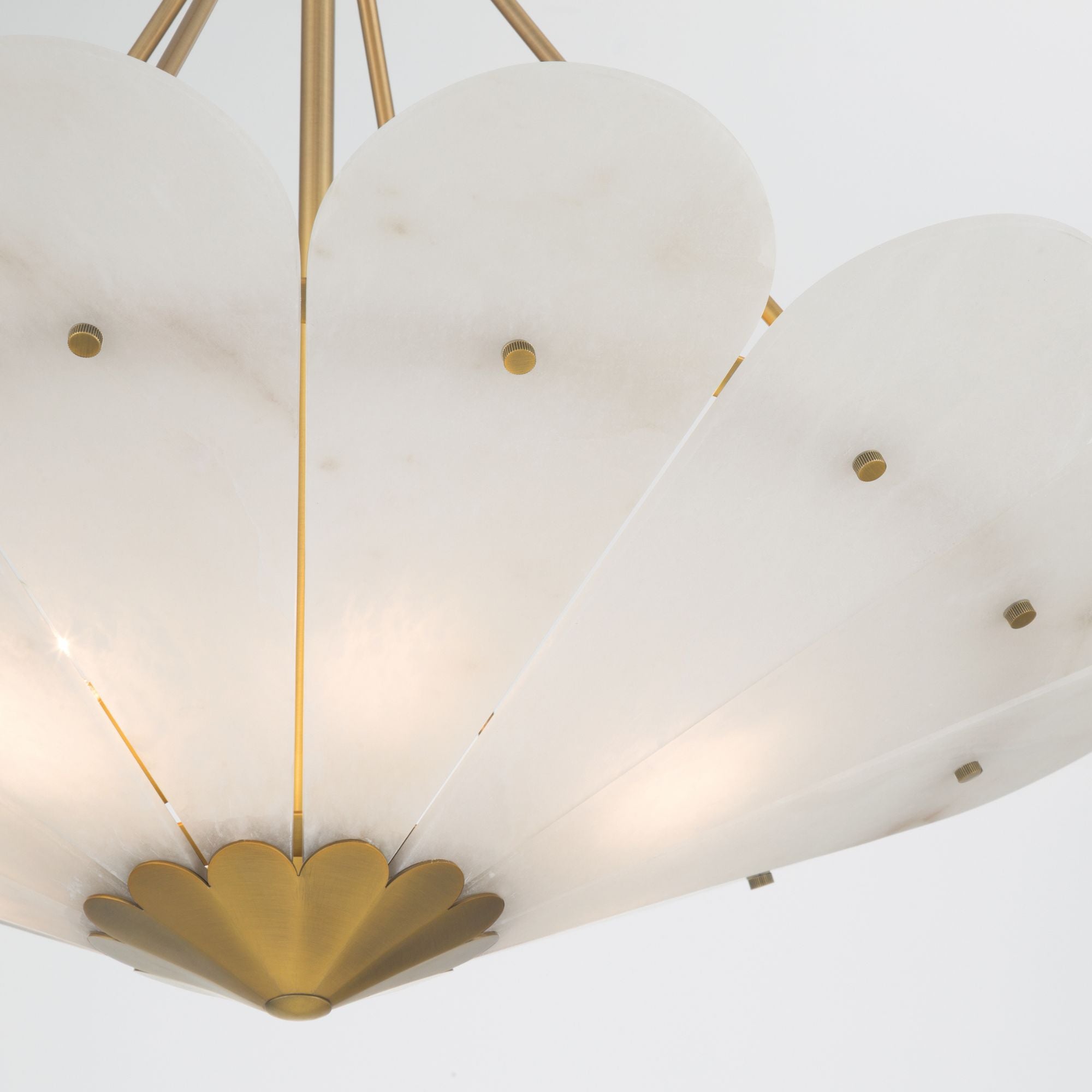 Minka-Lavery Althira 32.75 in. 6-Light Pendant, Legacy Brass & Alabaster