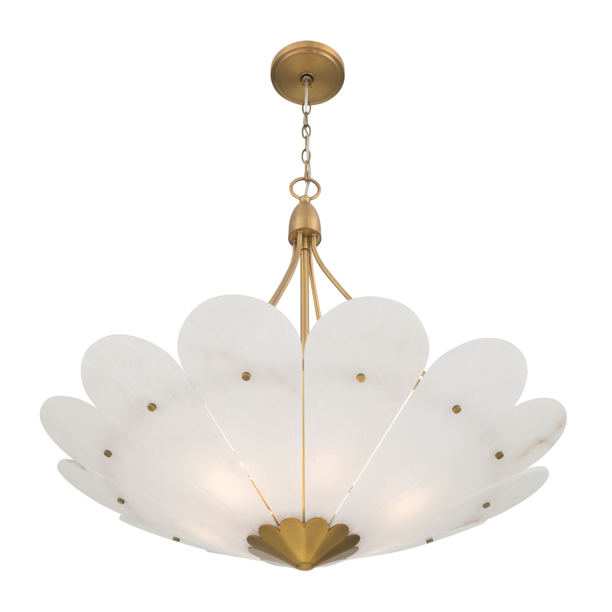 Minka-Lavery Althira 32.75 in. 6-Light Pendant, Legacy Brass & Alabaster