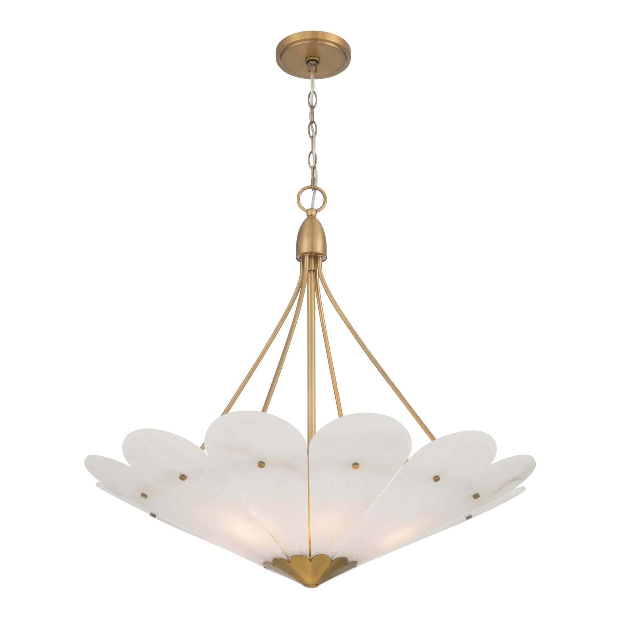 Minka-Lavery Althira 32.75 in. 6-Light Pendant, Legacy Brass & Alabaster