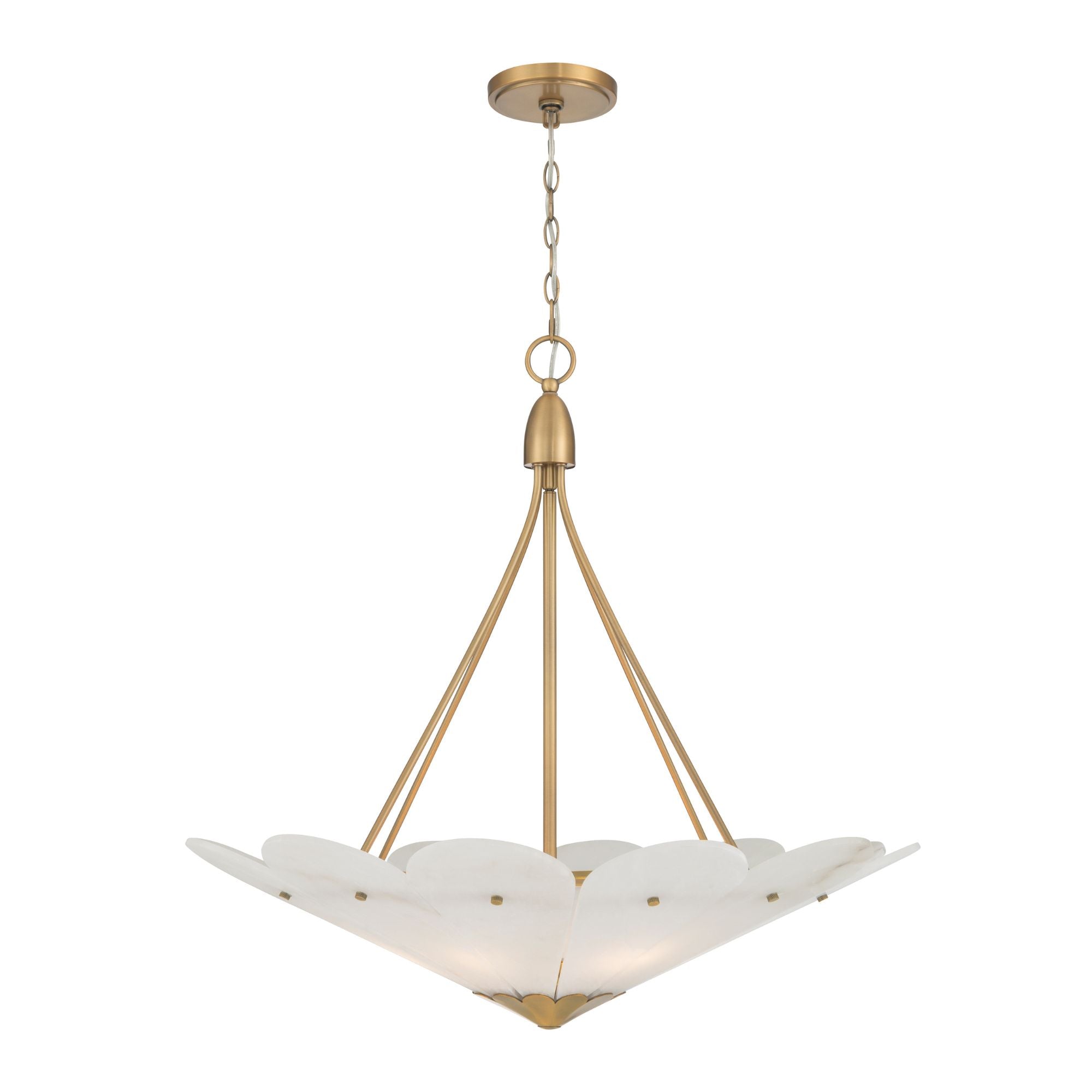 Minka-Lavery Althira 32.75 in. 6-Light Pendant, Legacy Brass & Alabaster