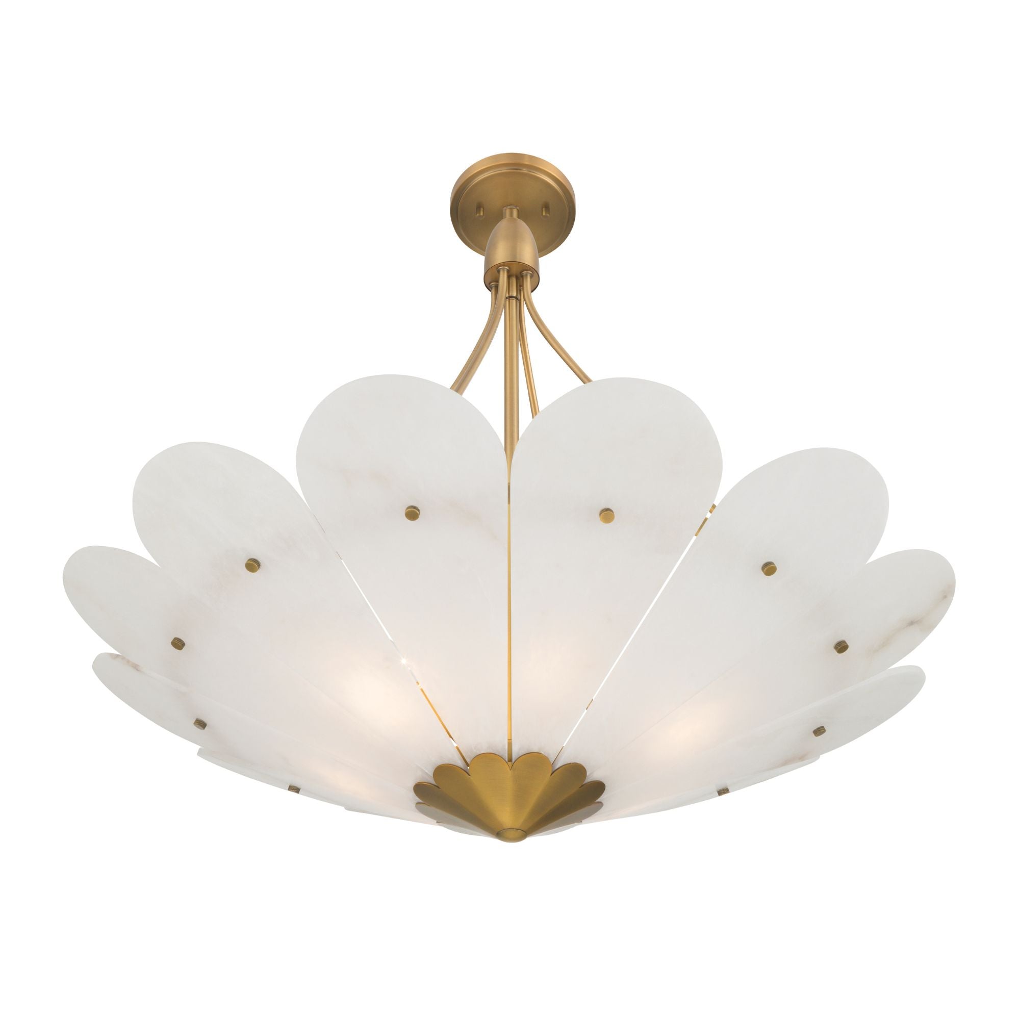 Minka-Lavery Althira 32.75 in. 6-Light Pendant, Legacy Brass & Alabaster