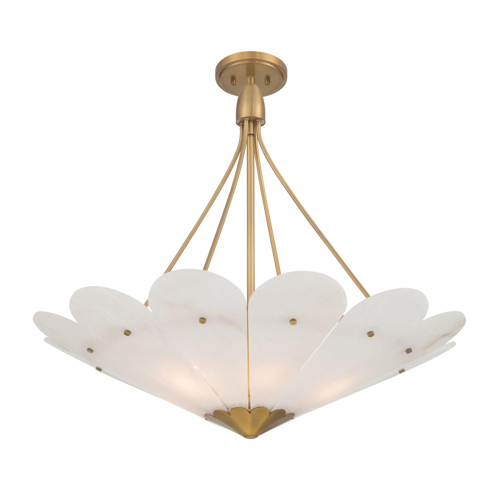 Minka-Lavery Althira 32.75 in. 6-Light Pendant, Legacy Brass & Alabaster