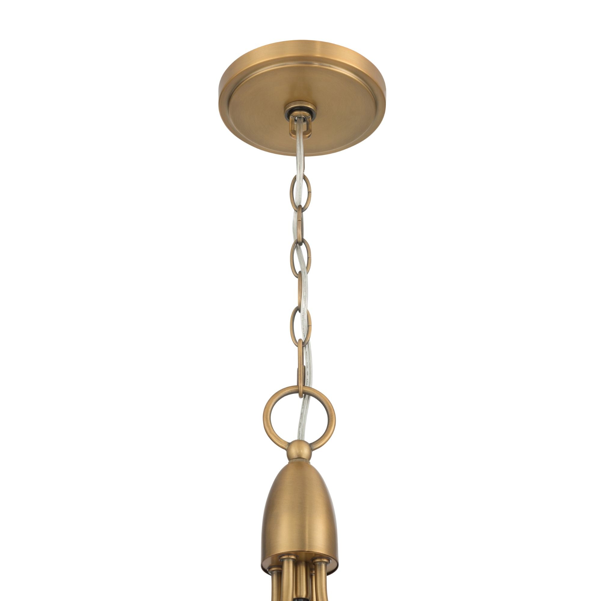 Minka-Lavery Althira 32.75 in. 6-Light Pendant, Legacy Brass & Alabaster