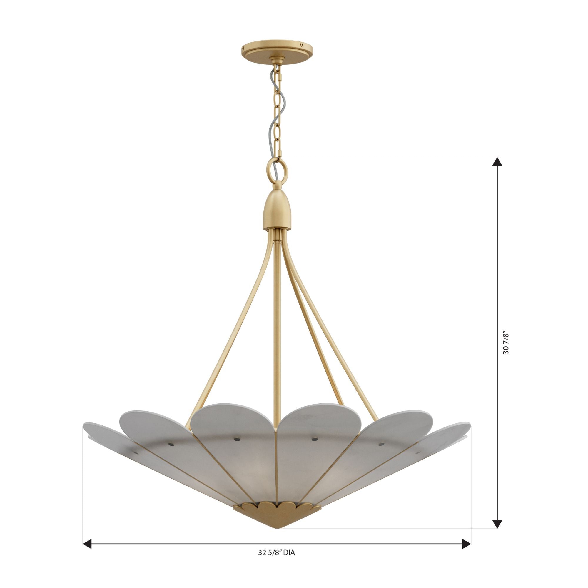 Minka-Lavery Althira 32.75 in. 6-Light Pendant, Legacy Brass & Alabaster