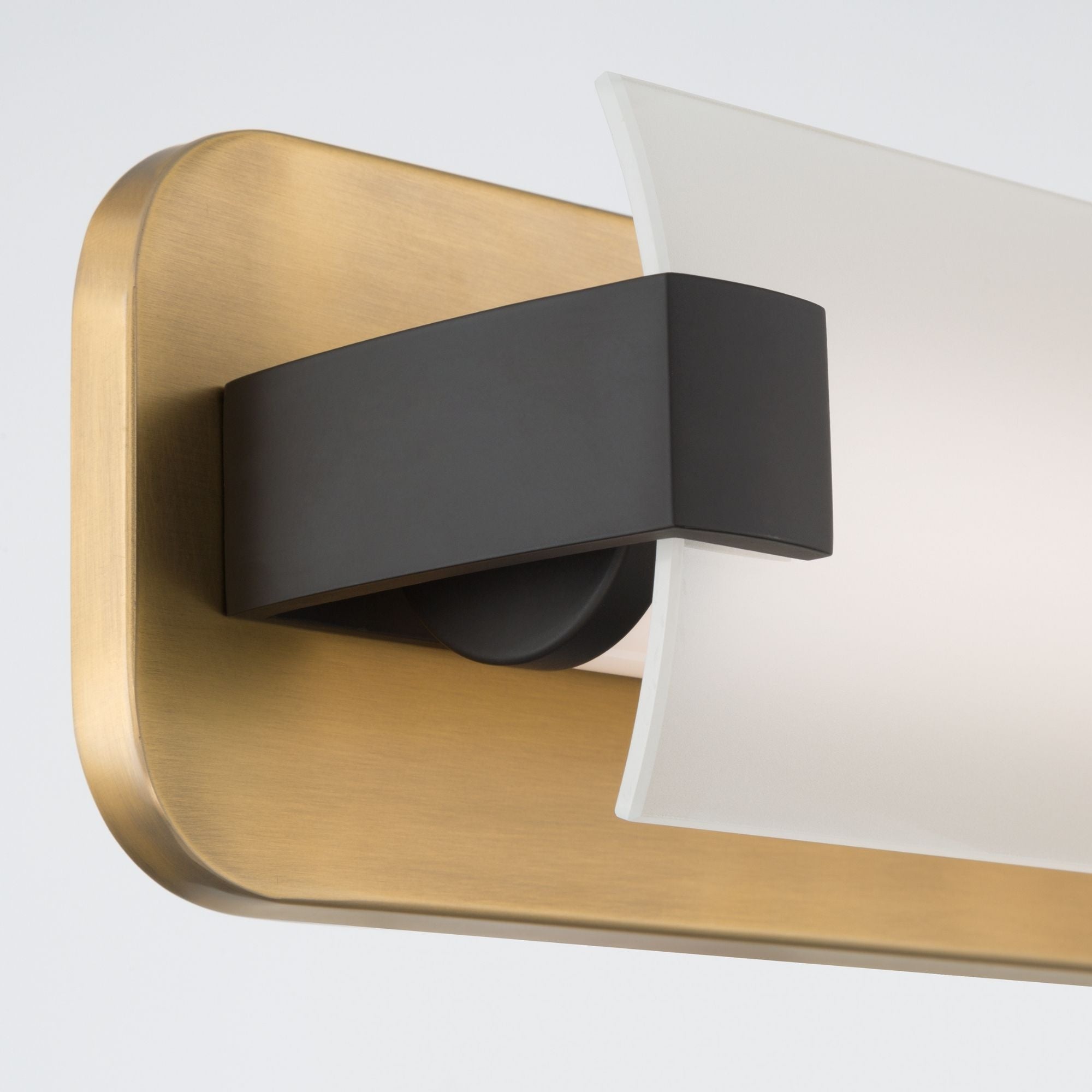Minka-Lavery Arclume 24 in. LED Bath Bar, Legacy Brass & Dark Matte Black with Etched White Glass