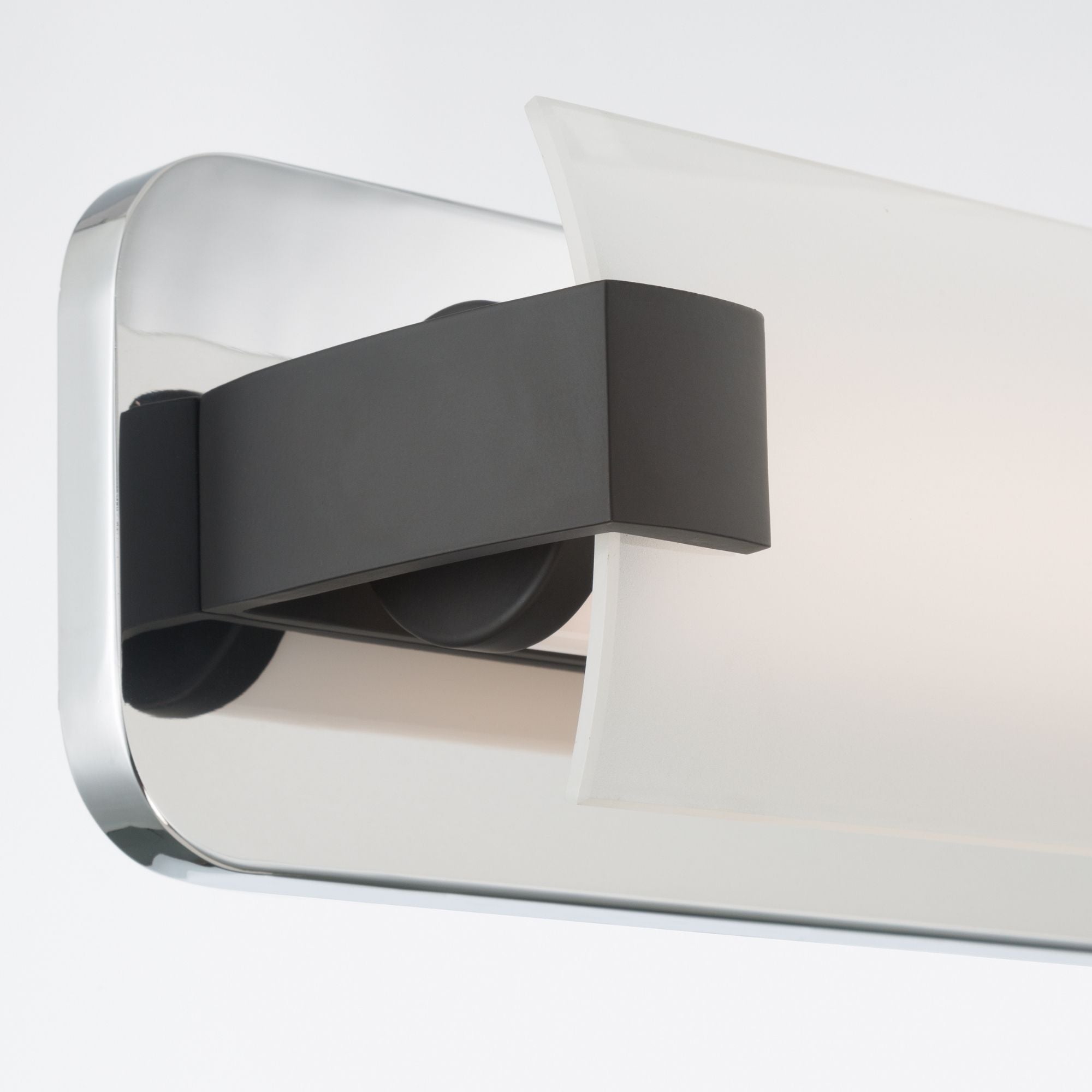 Minka-Lavery Arclume 24 in. LED Bath Bar, Chrome & Dark Matte Black with Etched White Glass