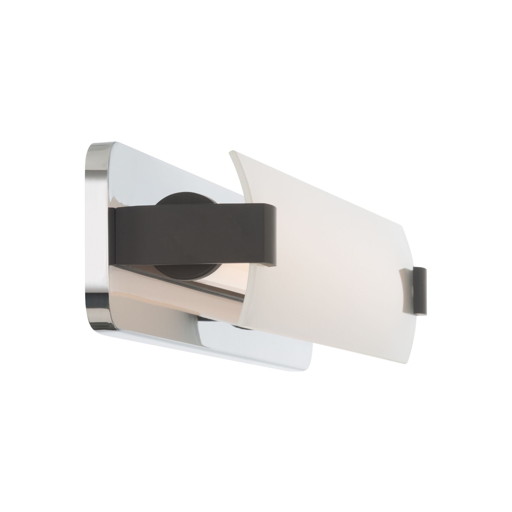 Minka-Lavery Arclume 24 in. LED Bath Bar, Chrome & Dark Matte Black with Etched White Glass