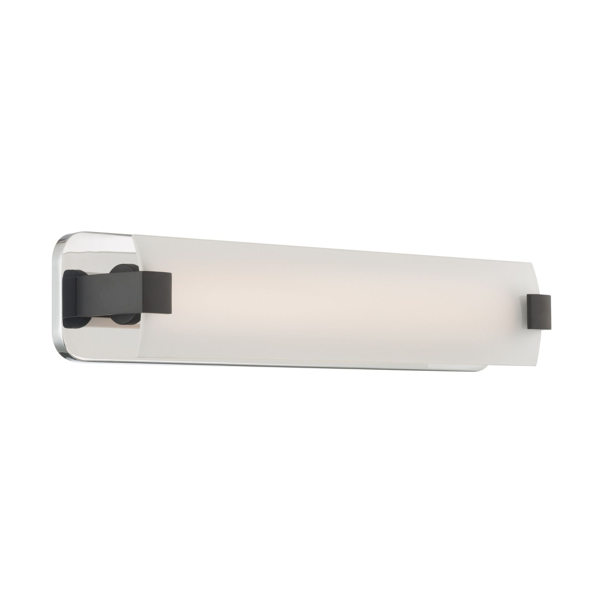 Minka-Lavery Arclume 24 in. LED Bath Bar, Chrome & Dark Matte Black with Etched White Glass