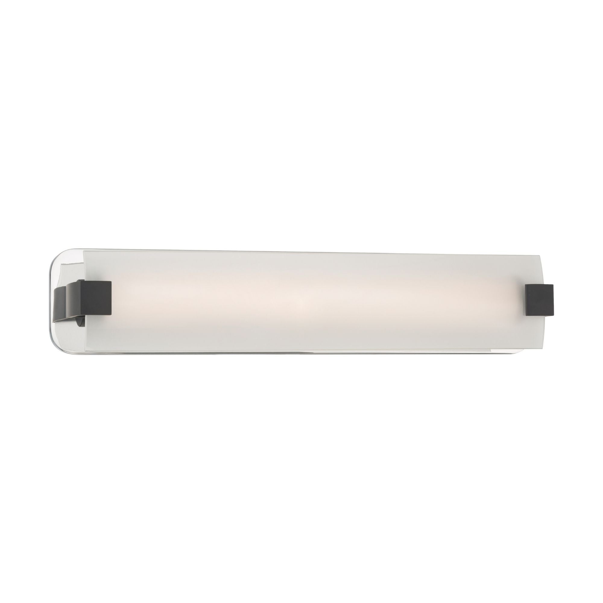 Minka-Lavery Arclume 24 in. LED Bath Bar, Chrome & Dark Matte Black with Etched White Glass