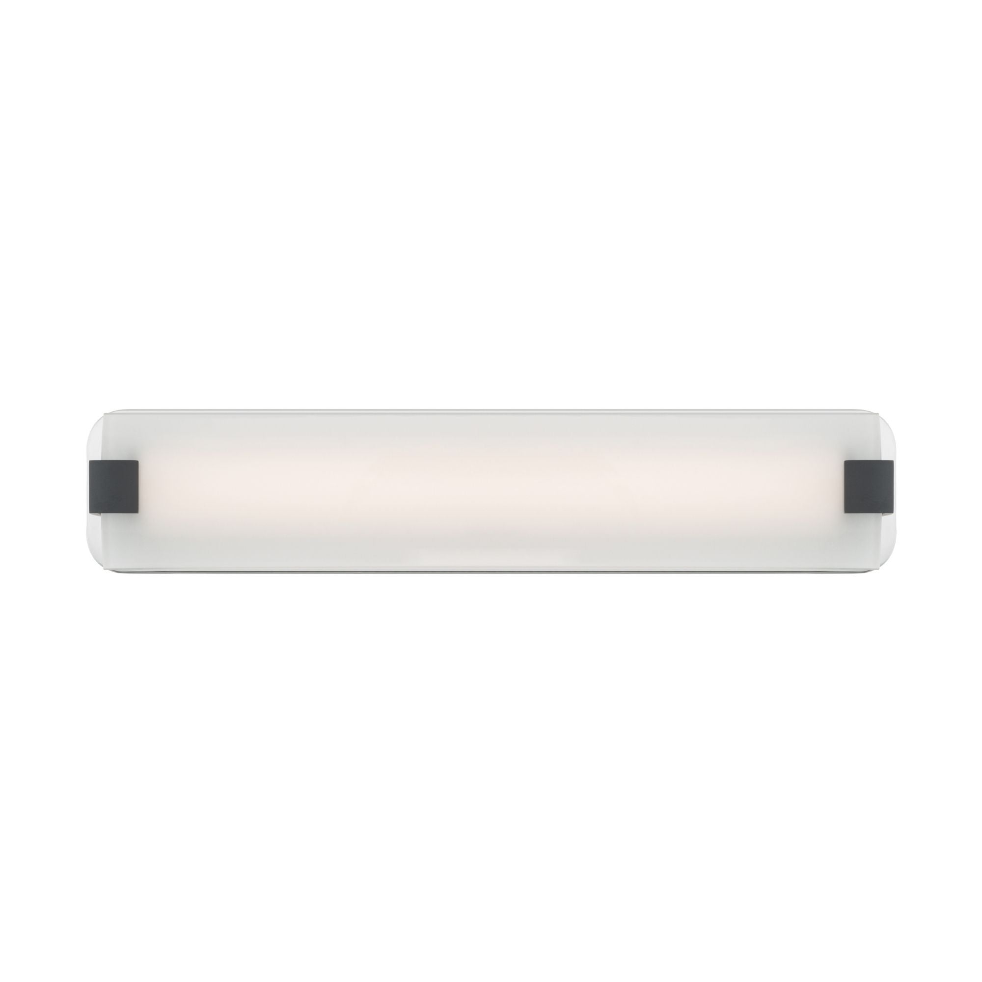 Minka-Lavery Arclume 24 in. LED Bath Bar, Chrome & Dark Matte Black with Etched White Glass