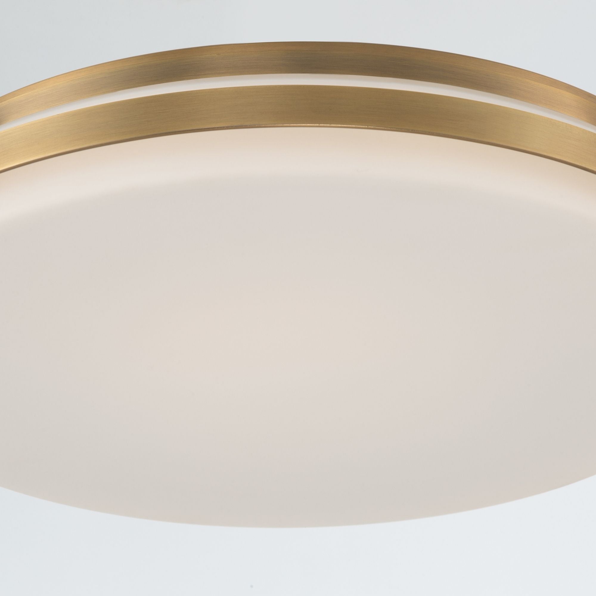 Minka-Lavery Arclume 18.75 in. LED Flush Mount, Legacy Brass & Dark Matte Black with Etched White Glass