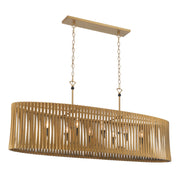 Minka-Lavery Aven 52 in. 8-Light Linear Chandelier, Sand Coal Black & Painted Legacy Brass