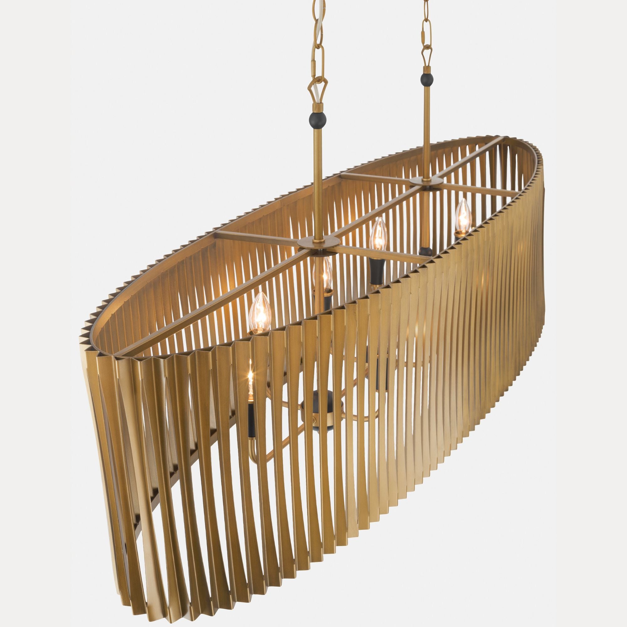 Minka-Lavery Aven 52 in. 8-Light Linear Chandelier, Sand Coal Black & Painted Legacy Brass