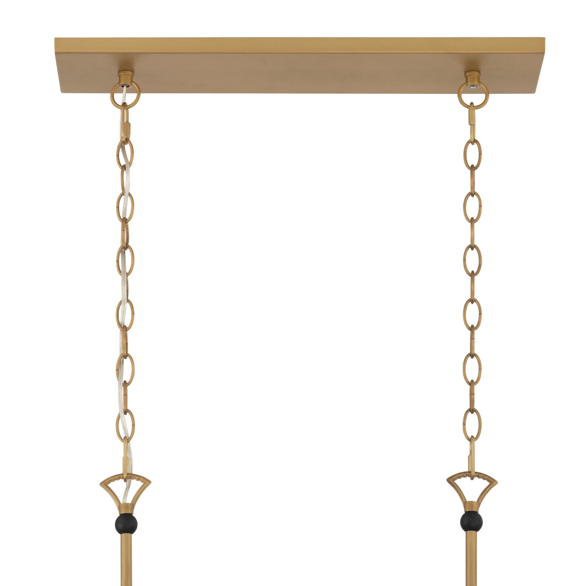 Minka-Lavery Aven 52 in. 8-Light Linear Chandelier, Sand Coal Black & Painted Legacy Brass