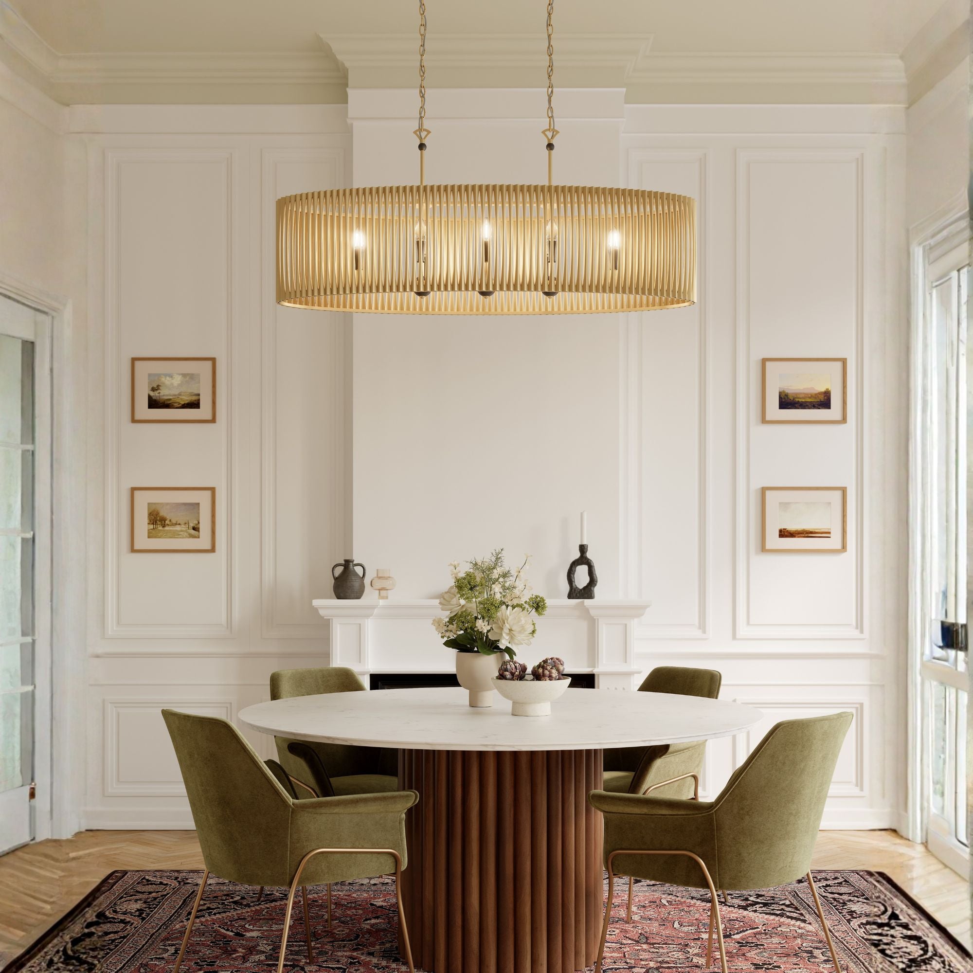 Minka-Lavery Aven 52 in. 8-Light Linear Chandelier, Sand Coal Black & Painted Legacy Brass