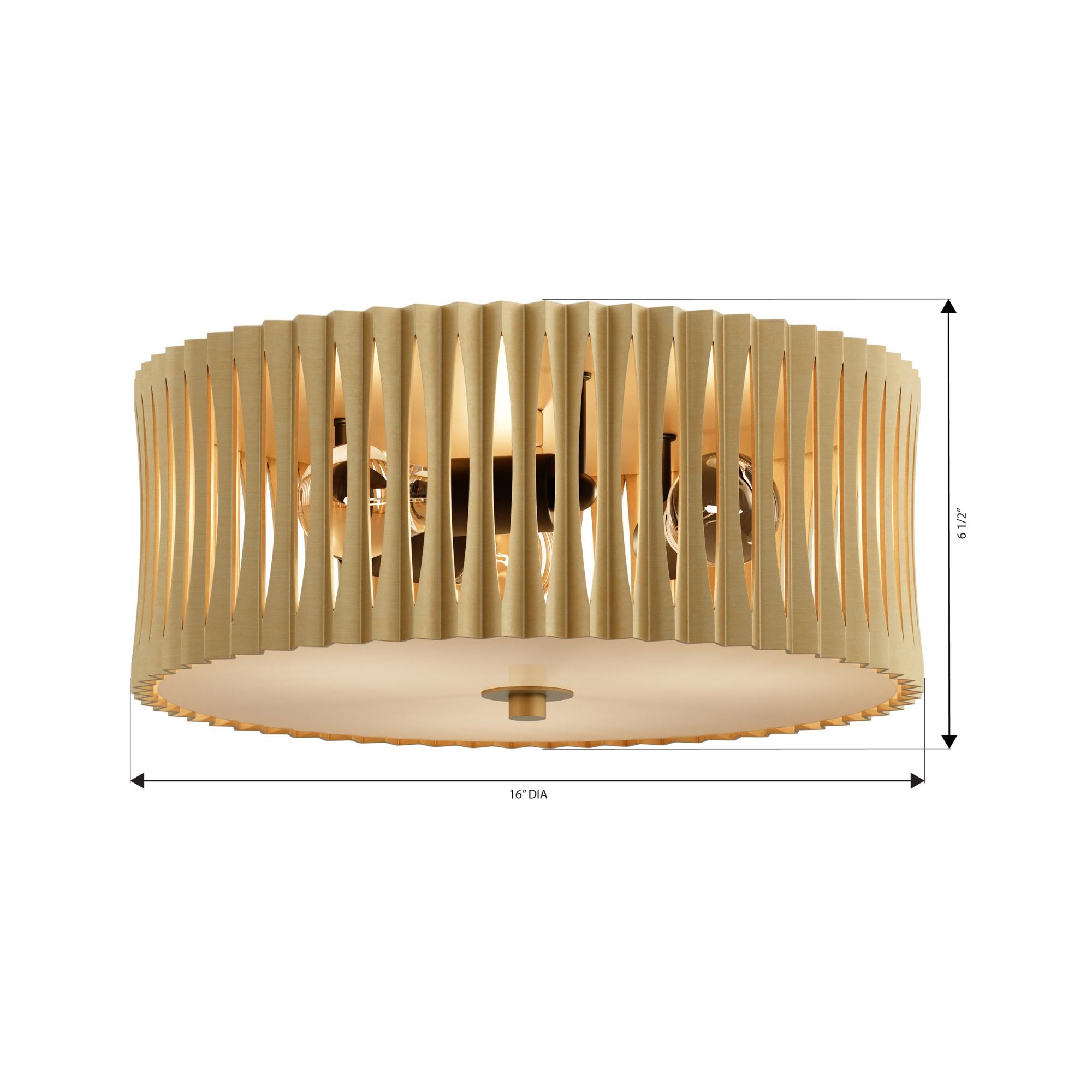 Minka-Lavery Aven 16 in. 3-Light Flush Mount, Sand Coal Black & Painted Legacy Brass with Frosted Drum Shade