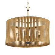 Minka-Lavery Aven 24 in. 6-Light Pendant, Sand Coal Black & Painted Legacy Brass