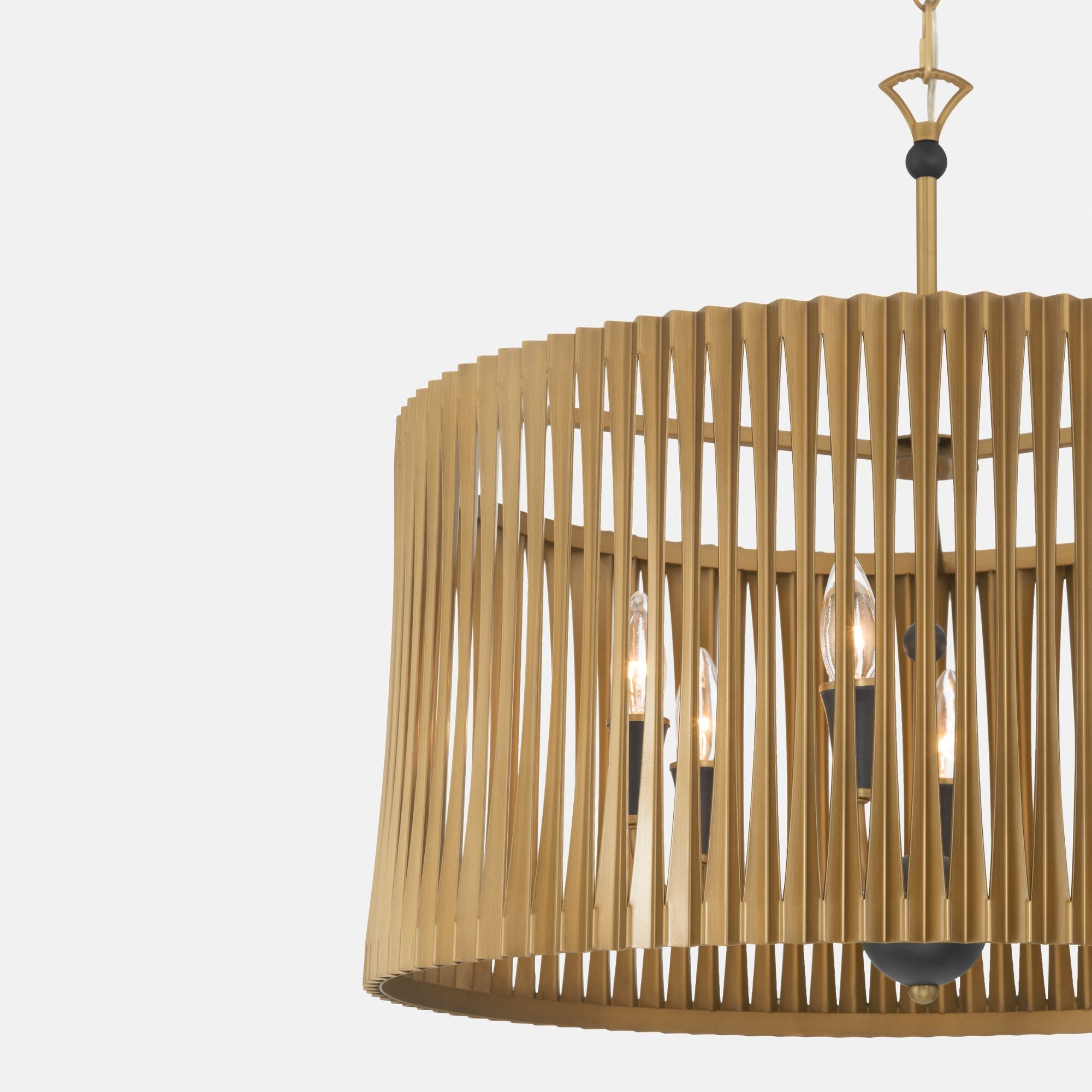 Minka-Lavery Aven 24 in. 6-Light Pendant, Sand Coal Black & Painted Legacy Brass