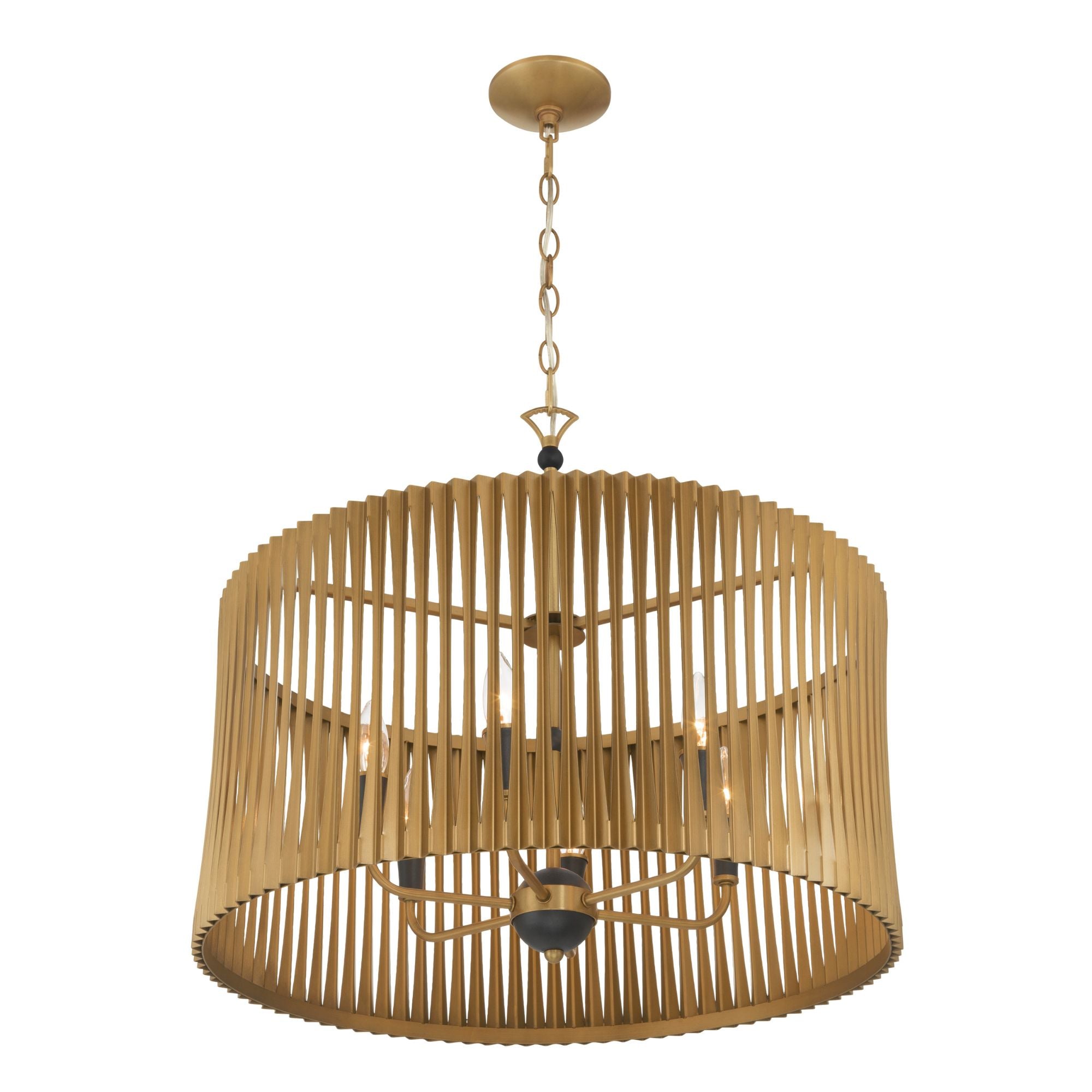 Minka-Lavery Aven 24 in. 6-Light Pendant, Sand Coal Black & Painted Legacy Brass