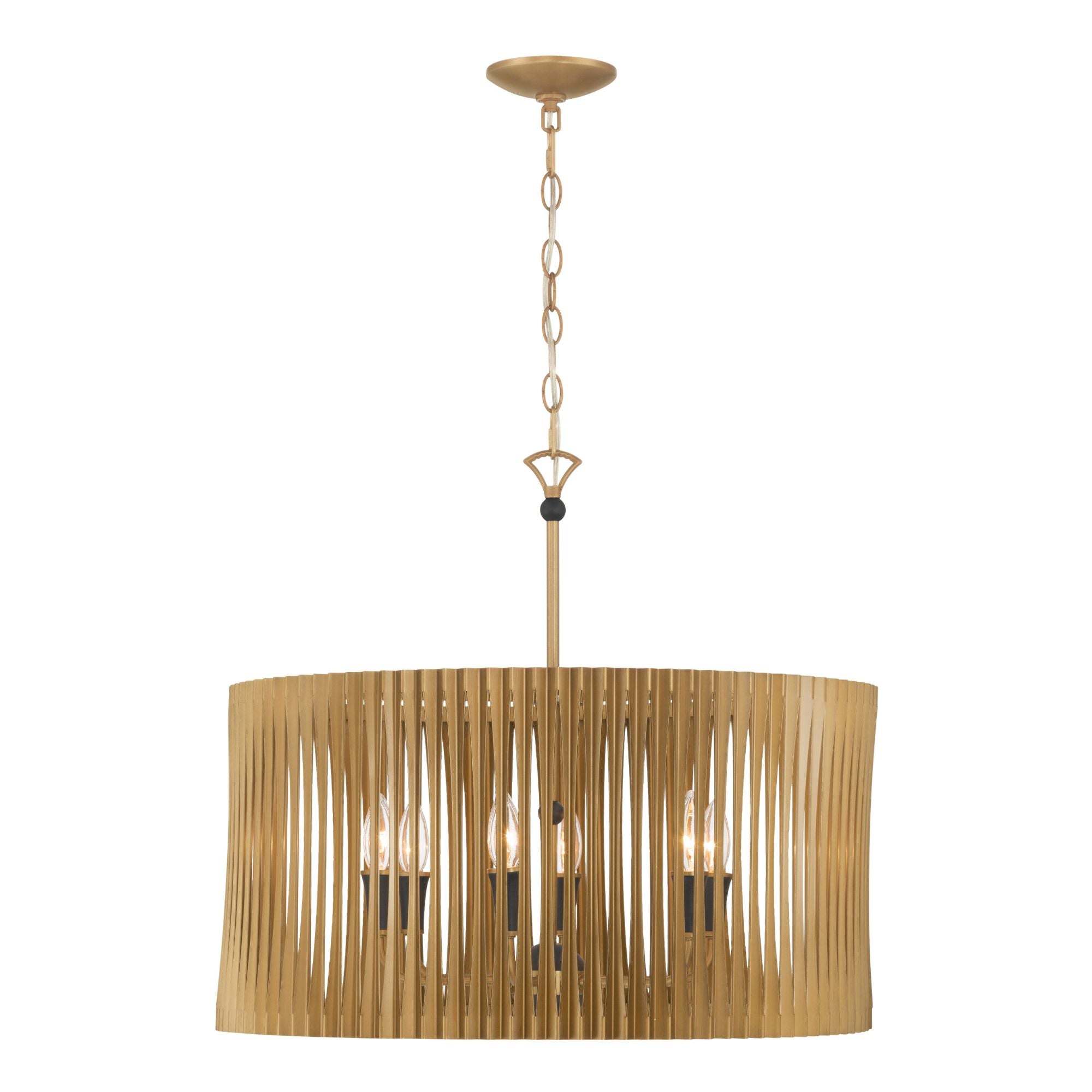 Minka-Lavery Aven 24 in. 6-Light Pendant, Sand Coal Black & Painted Legacy Brass