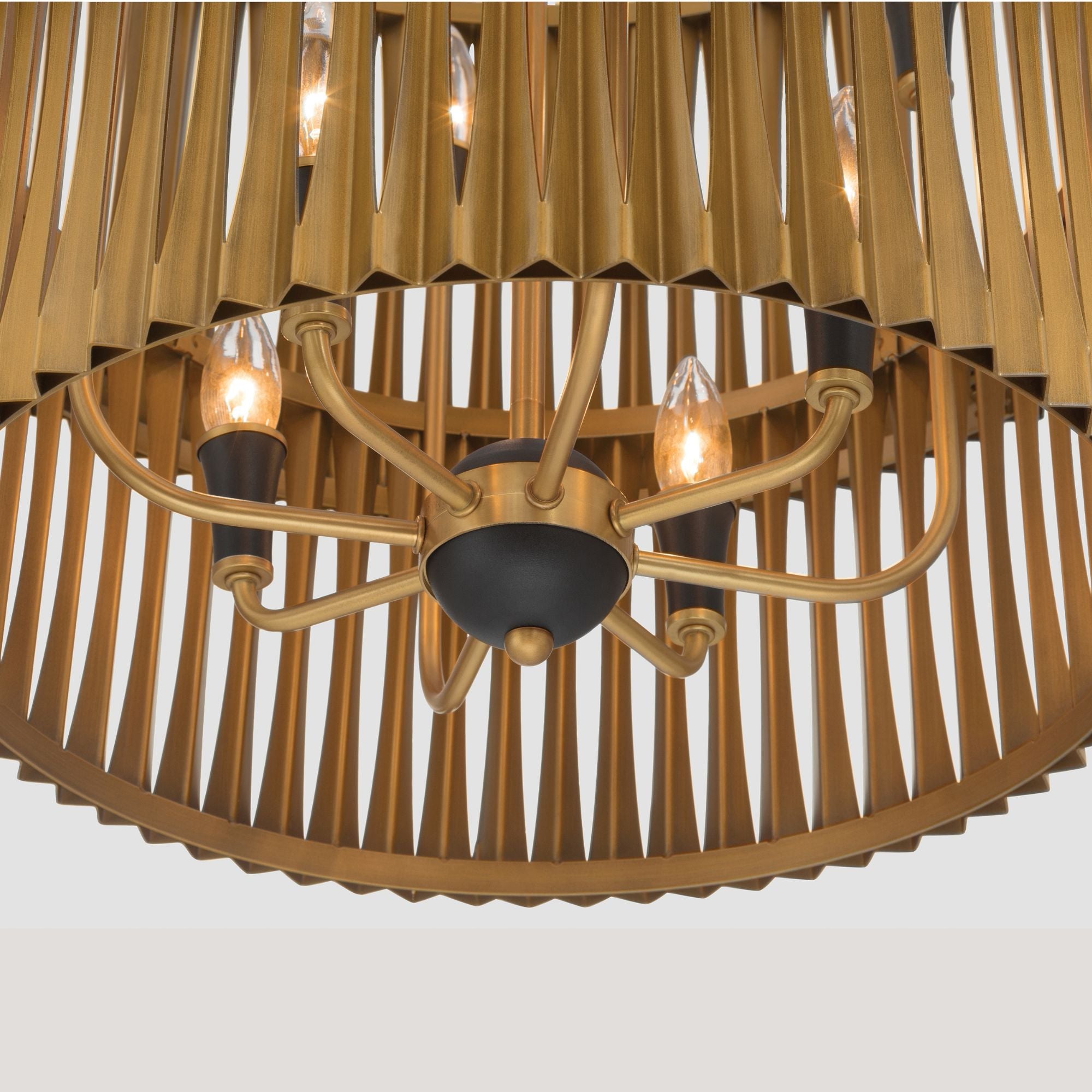 Minka-Lavery Aven 31 in. 8-Light Pendant, Sand Coal Black & Painted Legacy Brass