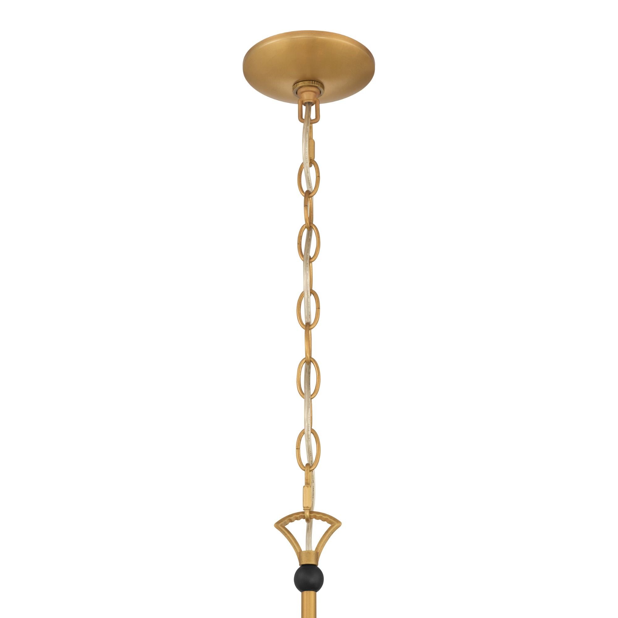 Minka-Lavery Aven 31 in. 8-Light Pendant, Sand Coal Black & Painted Legacy Brass