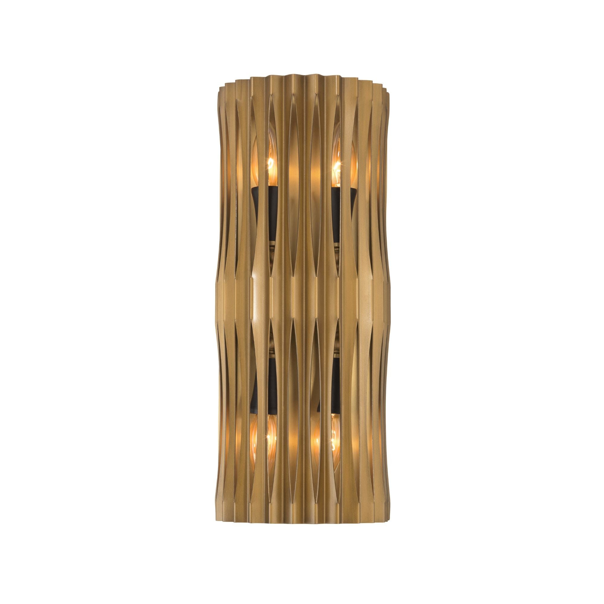 Minka-Lavery Aven 17.25 in. 4-Light Wall Sconce, Sand Coal Black & Painted Legacy Brass