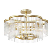 Azura 20" 3-Light Semi-Flush Mount, Heirloom Brass Finish