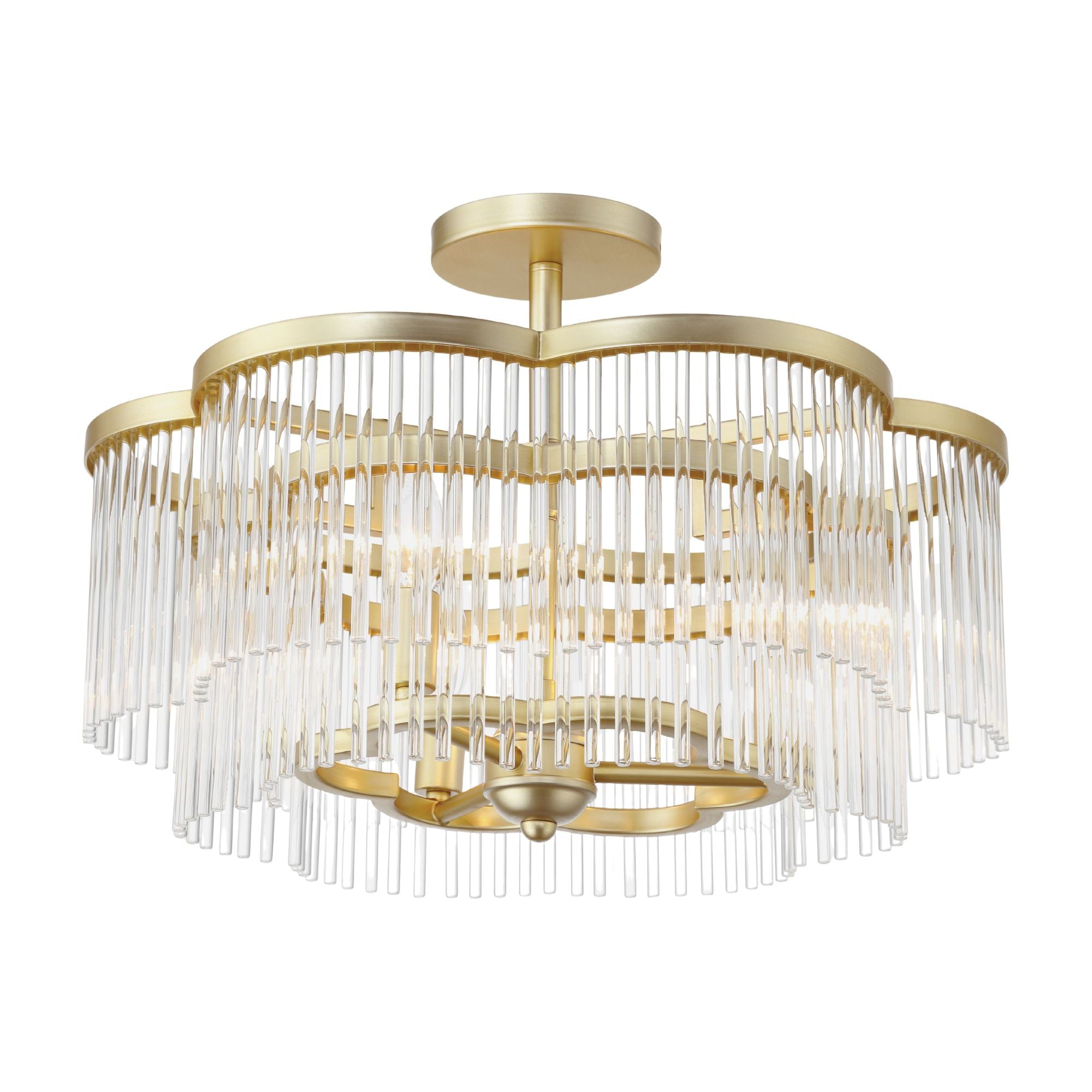Azura 20" 3-Light Semi-Flush Mount, Heirloom Brass Finish