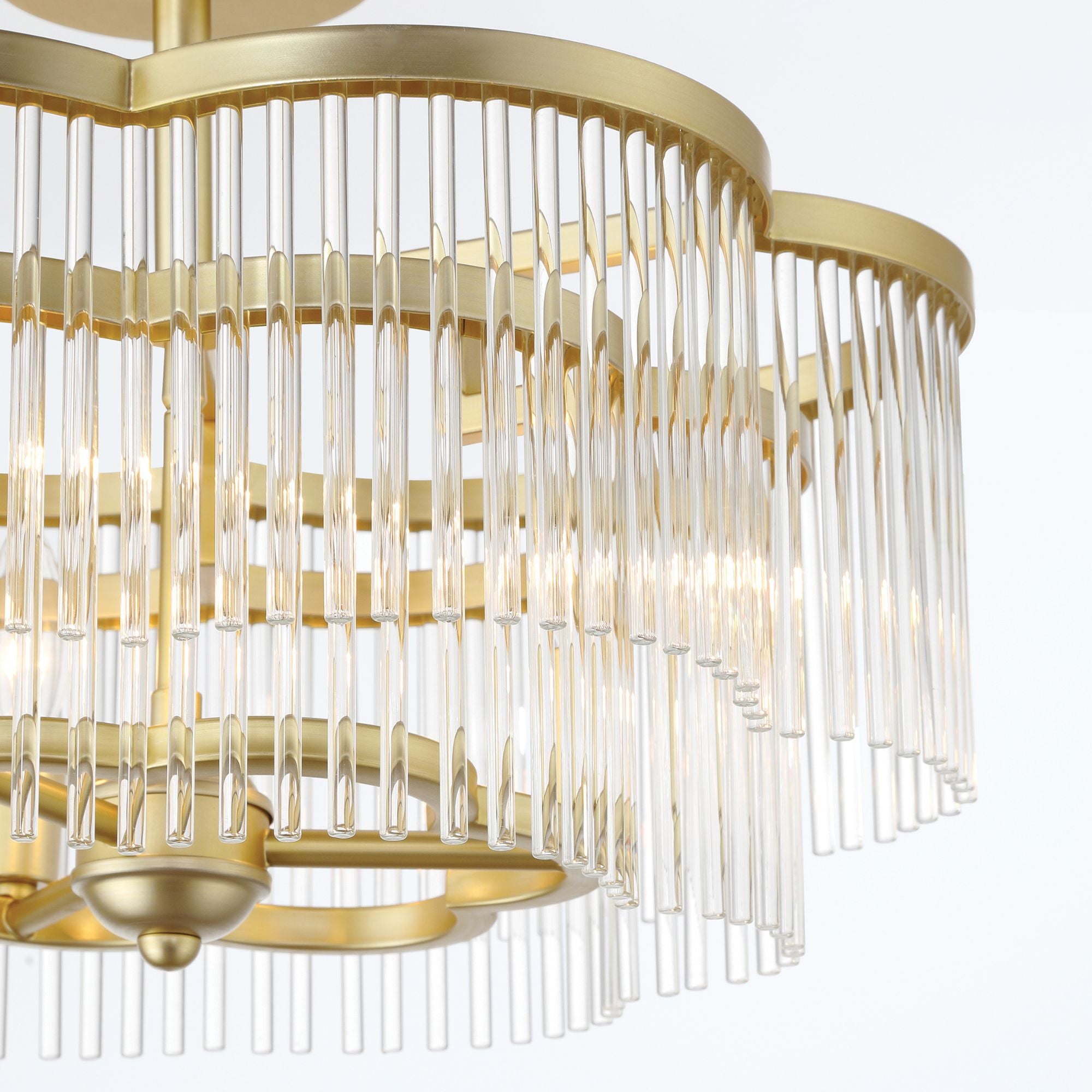 Azura 20" 3-Light Semi-Flush Mount, Heirloom Brass Finish