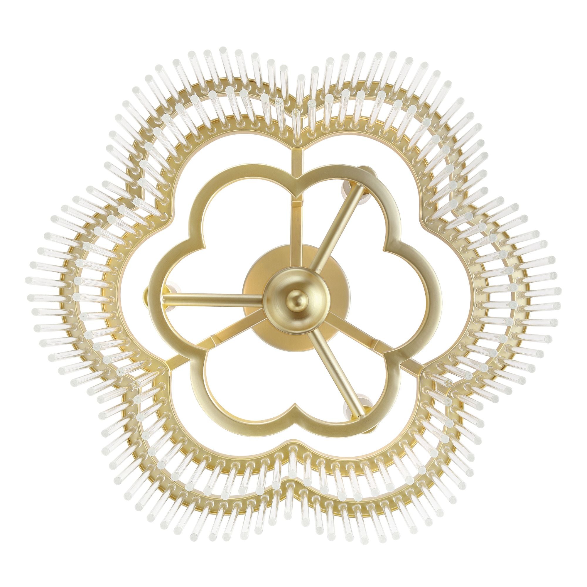 Azura 20" 3-Light Semi-Flush Mount, Heirloom Brass Finish