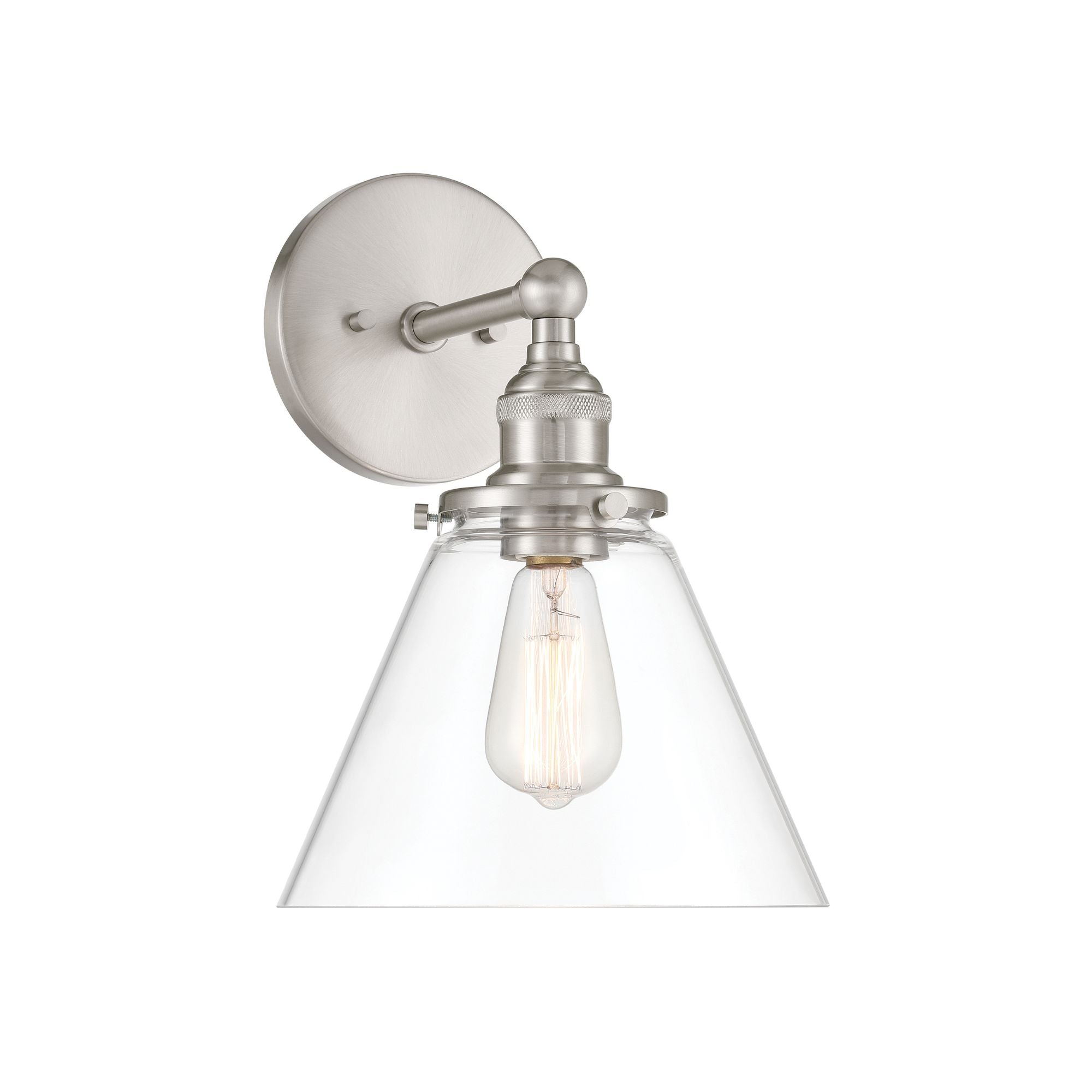 Minka-Lavery Barwell 14.25 in. Bathroom Vanity Light, Brushed Nickel with Clear Cone Glass
