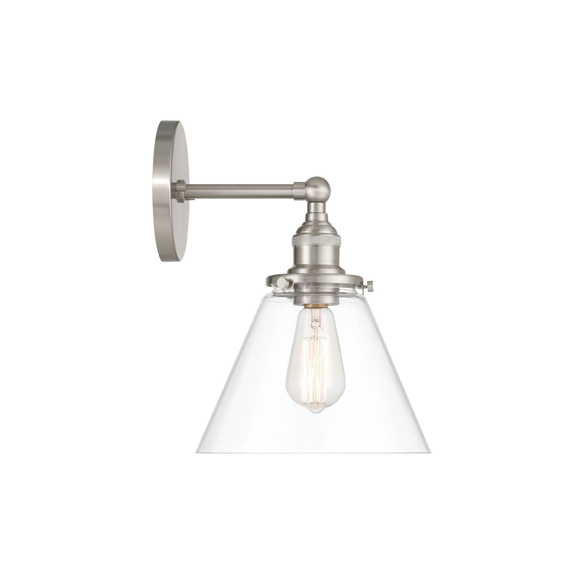 Minka-Lavery Barwell 14.25 in. Bathroom Vanity Light, Brushed Nickel with Clear Cone Glass