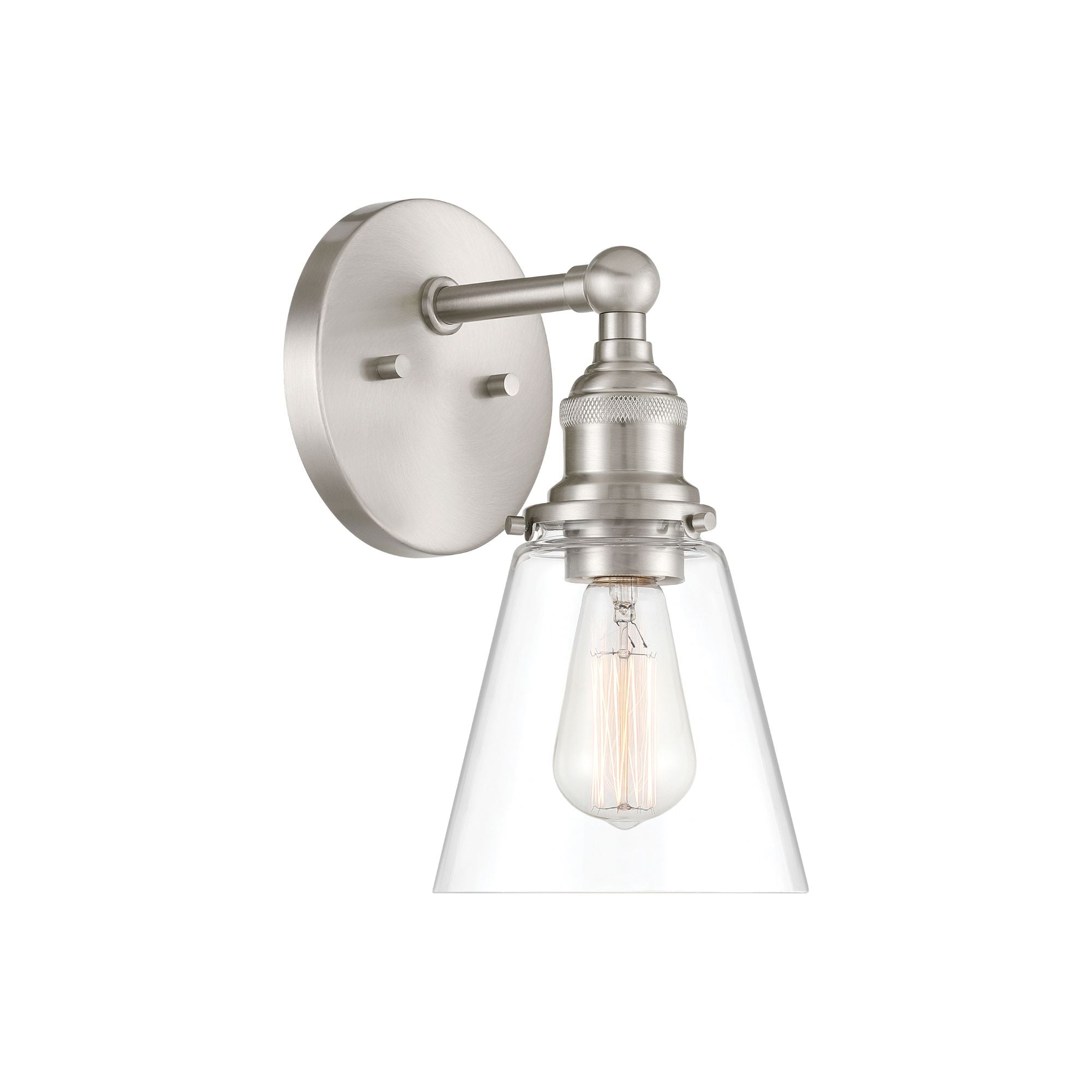 Minka-Lavery Barwell 11.75 in. Bathroom Vanity Light, Brushed Nickel with Clear Cone Glass