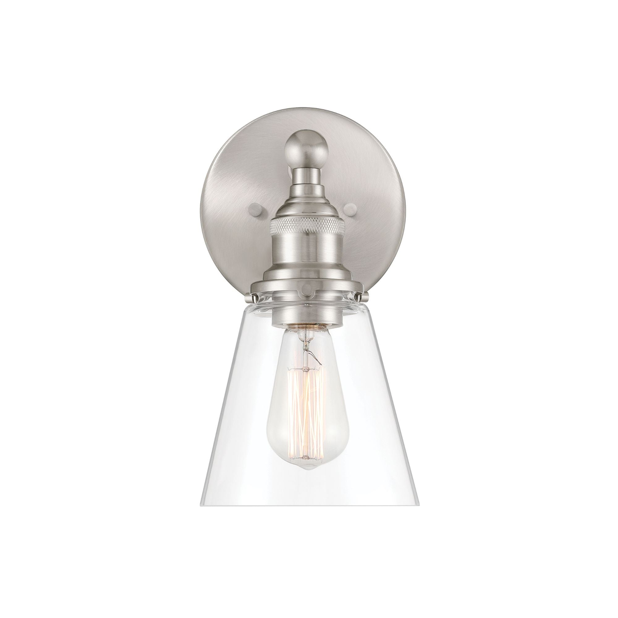 Minka-Lavery Barwell 11.75 in. Bathroom Vanity Light, Brushed Nickel with Clear Cone Glass