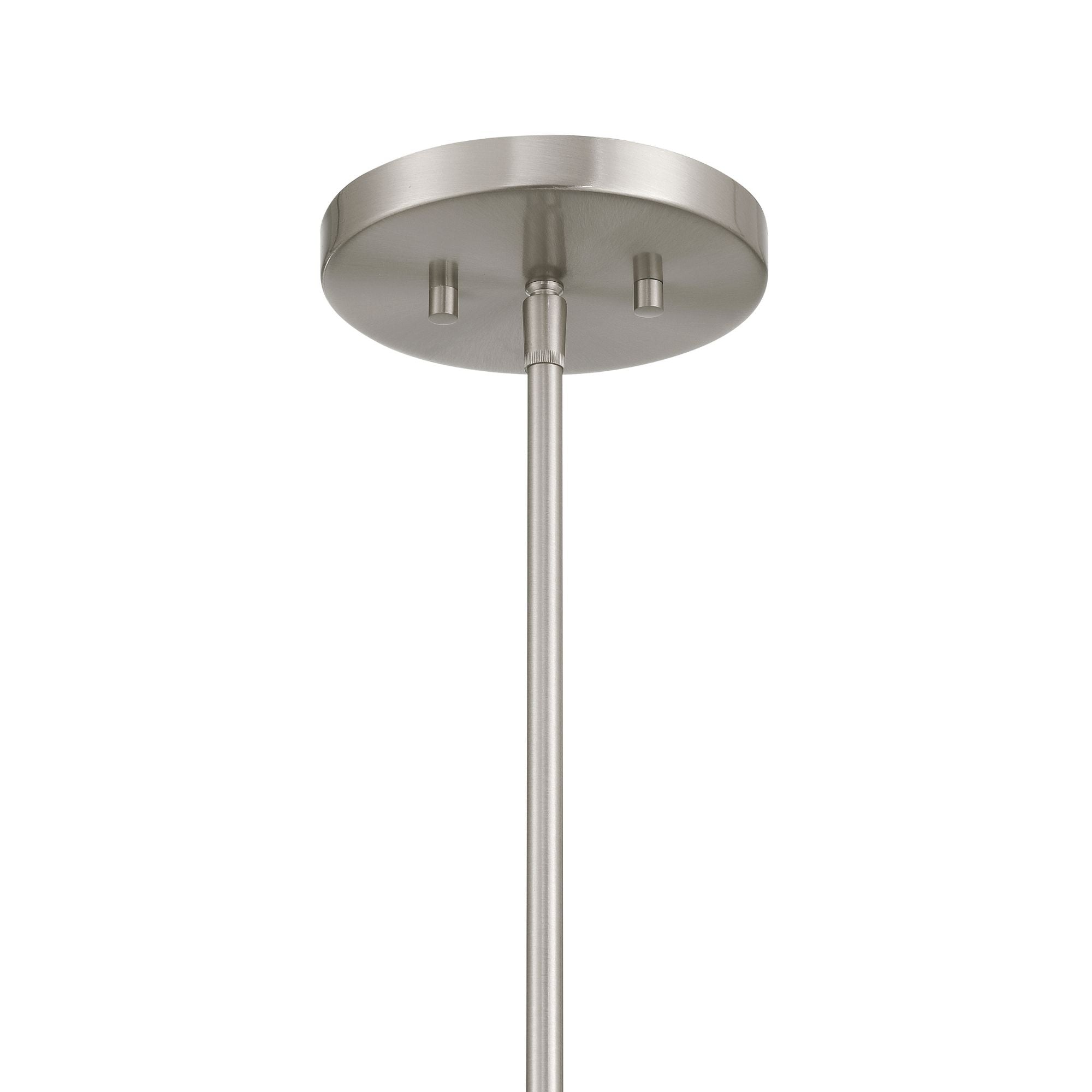 Minka-Lavery Barwell 11 in. Mini Pendant, Brushed Nickel with Clear Glass Cone